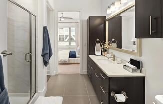 Ensuite with Storage Cabinets