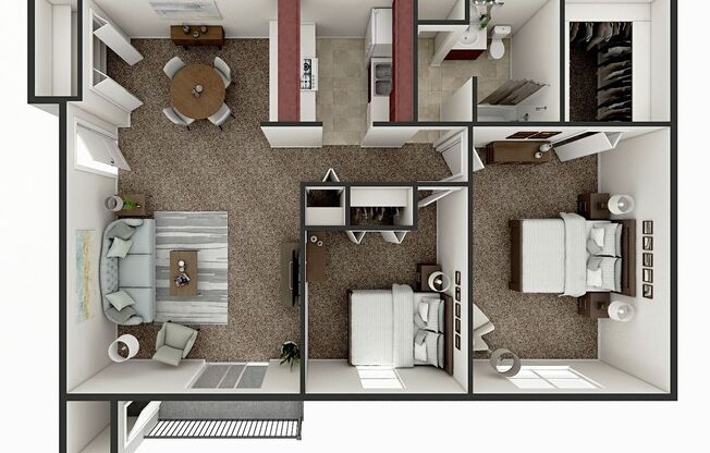 2 beds, 1 bath, 940 sqft, $1,005, Unit 5075