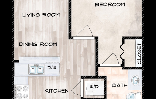 1 bed, 1 bath, 674 sqft, $1,445