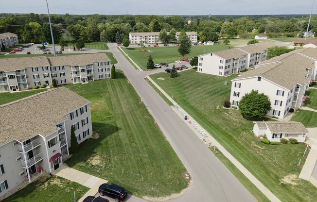 Aerial view at Griswold Estates Apartments, Auburn, IN