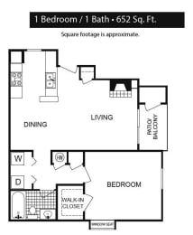 1 bed, 1 bath, 652 sqft, $1,100