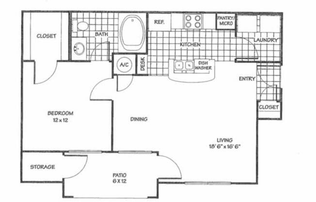 1 bed, 1 bath, 676 sqft, $942