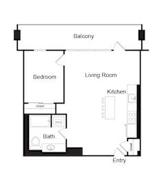 1 bed, 1 bath, 789 sqft, $2,000