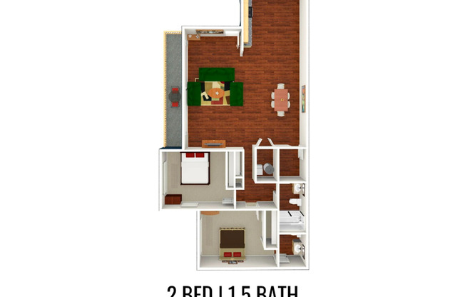 2 beds, 1.5 baths, 900 sqft, $2,895, Unit E10