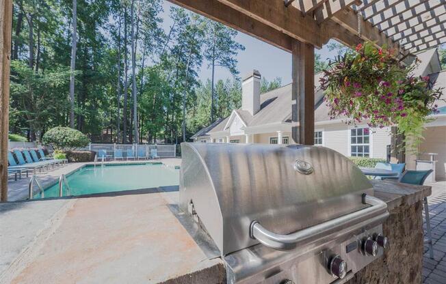 Poolside Sundeck and Grilling Area at Latitude at Riverchase, Hoover, AL