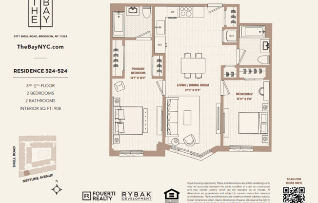 2 beds, 2 baths, $4,100, Unit APT. 524