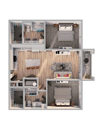 2 beds, 2 baths, 1,080 sqft, $1,805