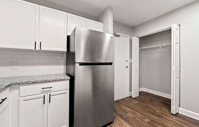 Upgraded kitchen with stainless steel appliances at Crogman School Lofts, Atlanta GA 30315