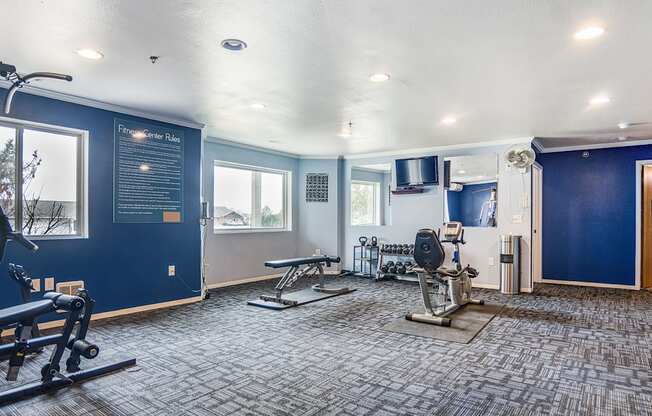 the exercise room at the house
