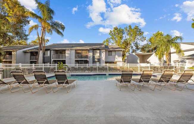 The Park at Murano Apartments Pool Area and Lounge Chairs