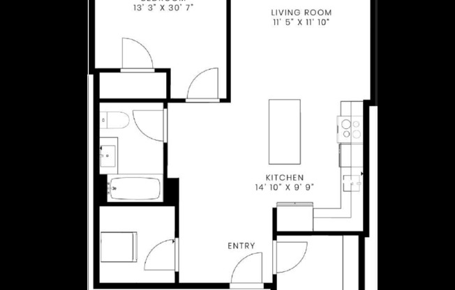 1 bed, 1 bath, 834 sqft, $3,300, Unit 1-6A