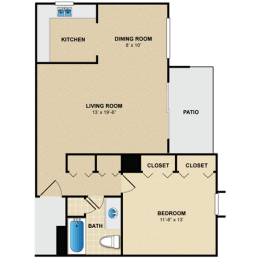 1 bed, 1 bath, 818 sqft, $1,189