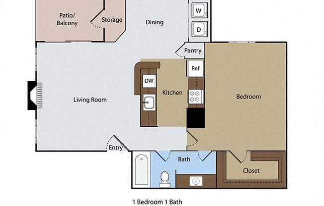 1 bed, 1 bath, 750 sqft, $1,099