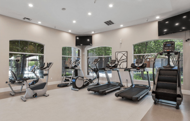 Fitness Room Cardio Area l Villagio Luxury Apartment In Sacramento CA