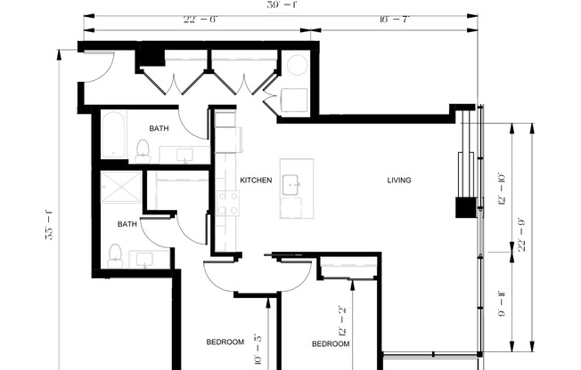 2 beds, 2 baths, 1,125 sqft, $4,095, Unit 110