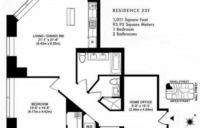 1 bed, 2 baths, 1,011 sqft, $6,350, Unit 23-F