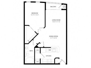 1 bed, 1 bath, 657 sqft, $1,245