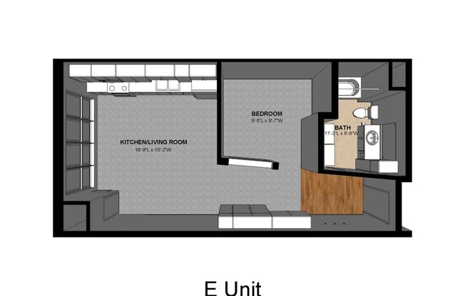 Studio, 1 bath, 605 sqft, $895, Unit Bldg 4 Apt 4206