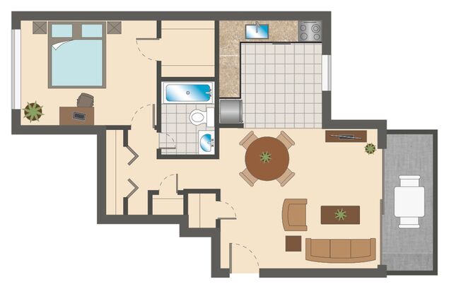 1 bed, 1 bath, 670 sqft, $1,450, Unit 6896-A2