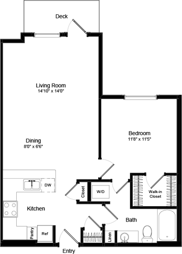 1 bed, 1 bath, 793 sqft, $1,918, Unit 308