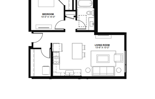 1 bed, 1 bath, 721 sqft, $1,795, Unit 203
