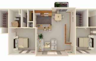 2 beds, 2 baths, 1,245 sqft, $1,805, Unit 1701