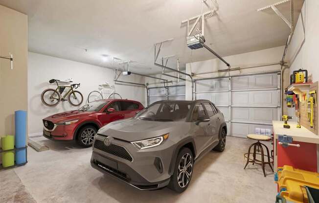 Cars parked  in garage at Reserve at Canyon Creek,San Antonio,TX,78230