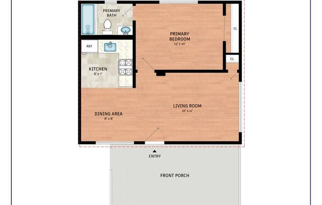 1 bed, 1 bath, $2,295, Unit 17