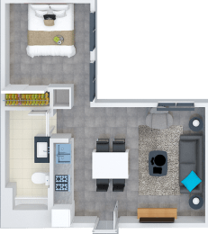 1 bed, 1 bath, 712 sqft, $1,710