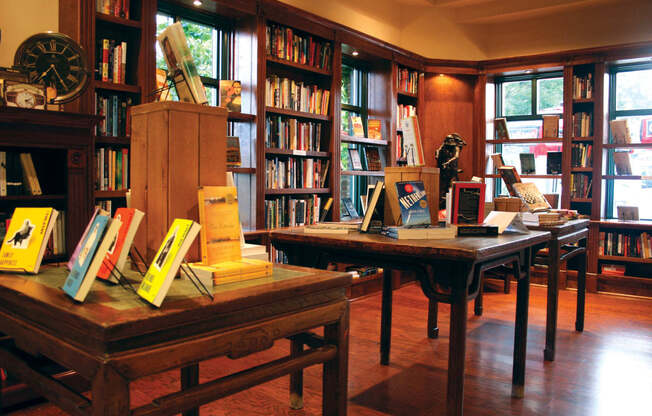 A bookstore at Eagleview Town Center with beautiful books on display near Claremont on the Square Apartments in Exton, PA.