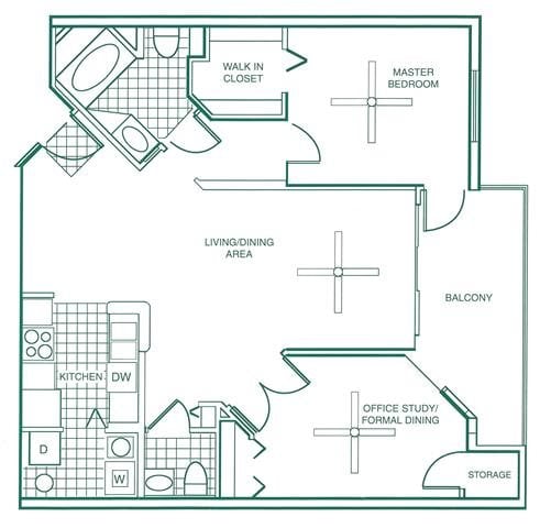 2 beds, 1,119 sqft, $2,377