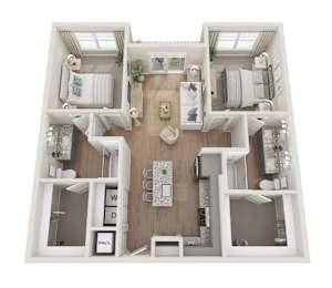 2 beds, 2 baths, 1,083 sqft, $1,899