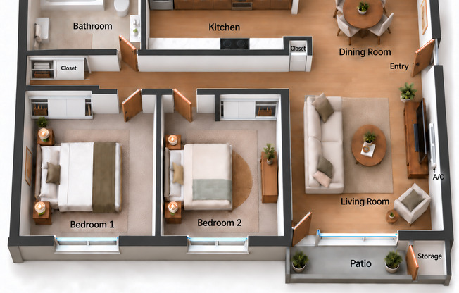 2 beds, 1 bath, 772 sqft, $2,595, Unit 47
