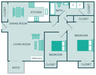 2 beds, 1 bath, 850 sqft, $1,120