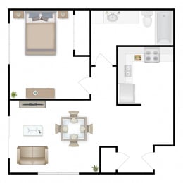 1 bed, 1 bath, 700 sqft, $1,210