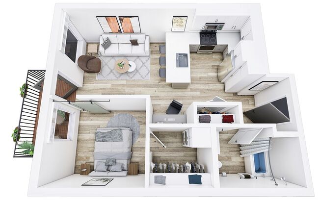 1 bed, 1 bath, 637 sqft, $1,525, Unit 206