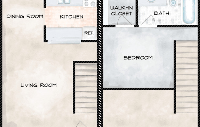 1 bed, 1 bath, 540 sqft, $1,115
