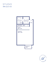 Studio, 1 bath, 470 sqft, $1,400