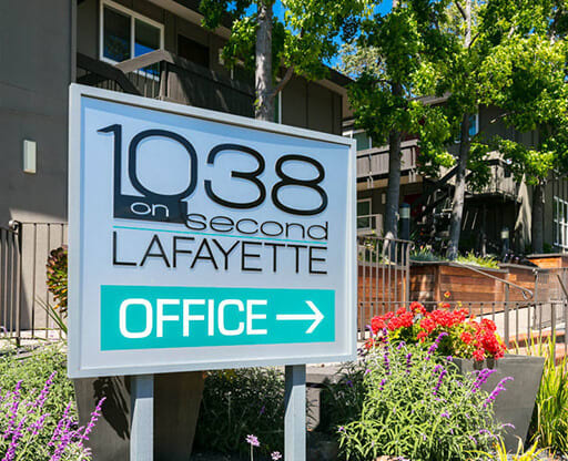 Leasing Office Signage at 1038 on Second, Lafayette, CA