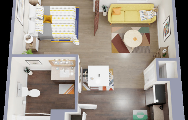 Studio, 1 bath, 444 sqft, $999