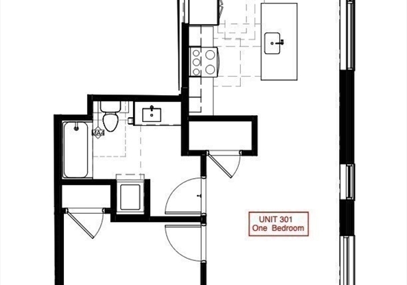 1 bed, 1 bath, 702 sqft, $3,100, Unit 301