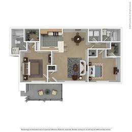 2 beds, 2 baths, 1,180 sqft, $1,499