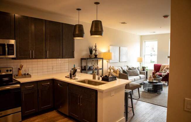 Kitchen at Center Square Lofts West, Allentown, PA