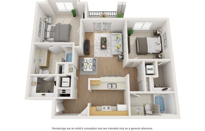 2 beds, 2 baths, 1,030 sqft, $1,646, Unit 00 - 4821302