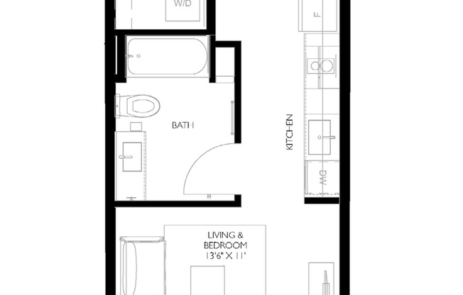 Studio, 1 bath, 392 sqft, $1,225, Unit 506