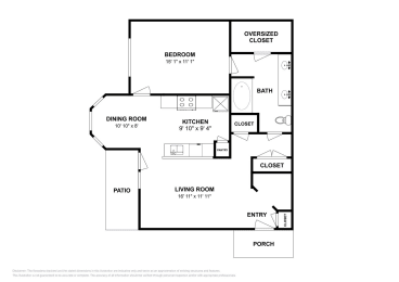 1 bed, 1 bath, 842 sqft, $1,048