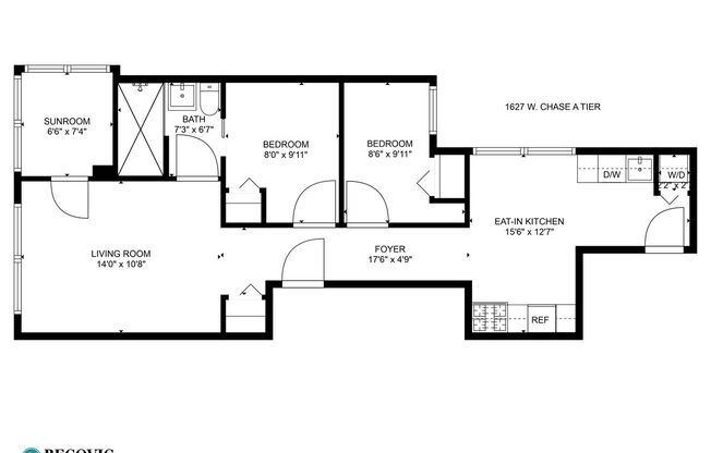 2 beds, 1 bath, 561 sqft, $2,100, Unit 1627-1A