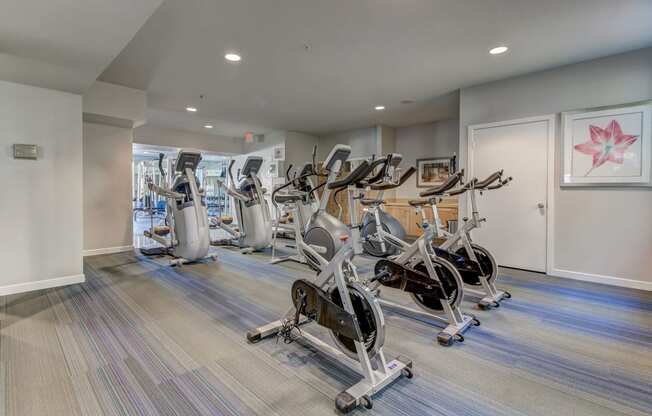Fitness Center with Modern Equipment at The Saulet, New Orleans
