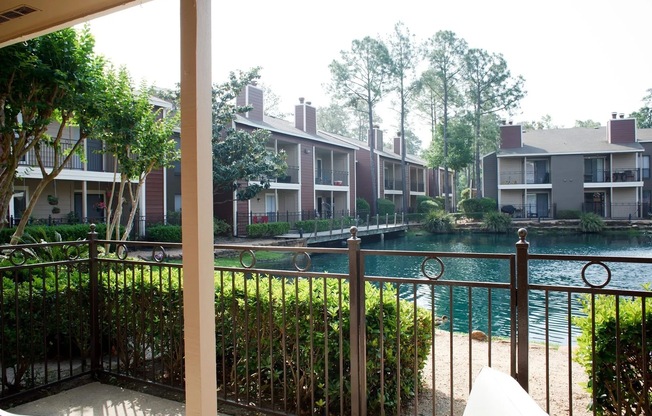 Patio to Pond | Trailpoint Apartments at The Woodlands