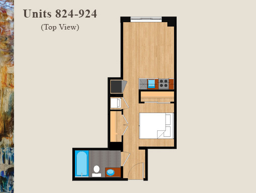 1 bed, 1 bath, $2,450, Unit 824